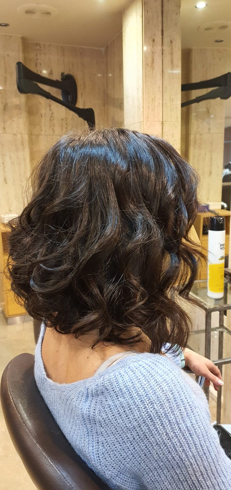 Corte long bob de ondas